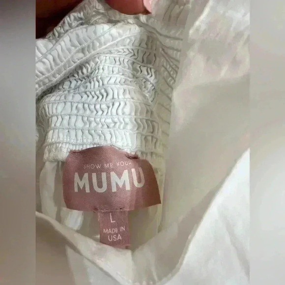 Show me your mumu Claire Mini White Dress Size Large - Picture 4 of 6